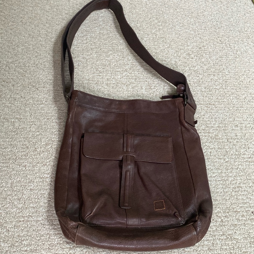 Boss - Hugo Boss Brown Leather Messenger Bag